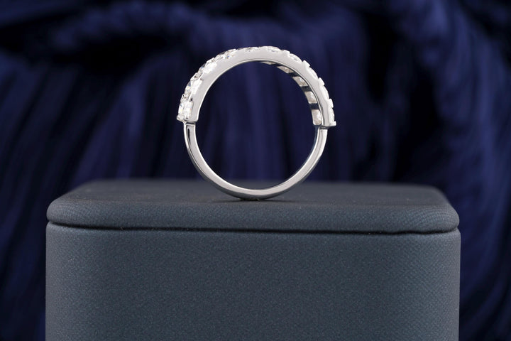 1.50CT Radiant Cut Half Eternity CVD EF/VVS Diamond Wedding Band For Her