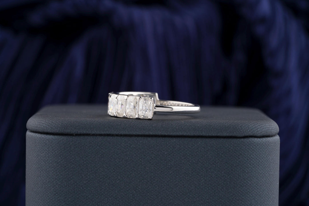 1.50CT Radiant Cut Half Eternity CVD EF/VVS Diamond Wedding Band For Her