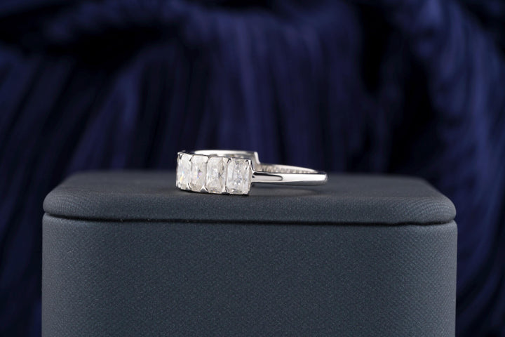 1.50CT Radiant Cut Half Eternity CVD EF/VVS Diamond Wedding Band For Her
