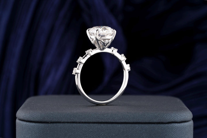 2.50CT Oval Cut Petite Pave Lab Grown Diamond Engagement Ring For Her