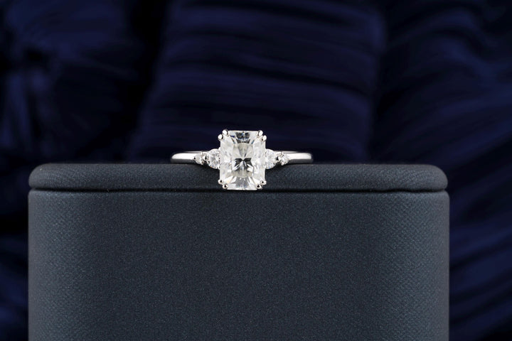 2.0CT Radiant Cut Cluster Lab Grown Diamond Engagement Ring For Her