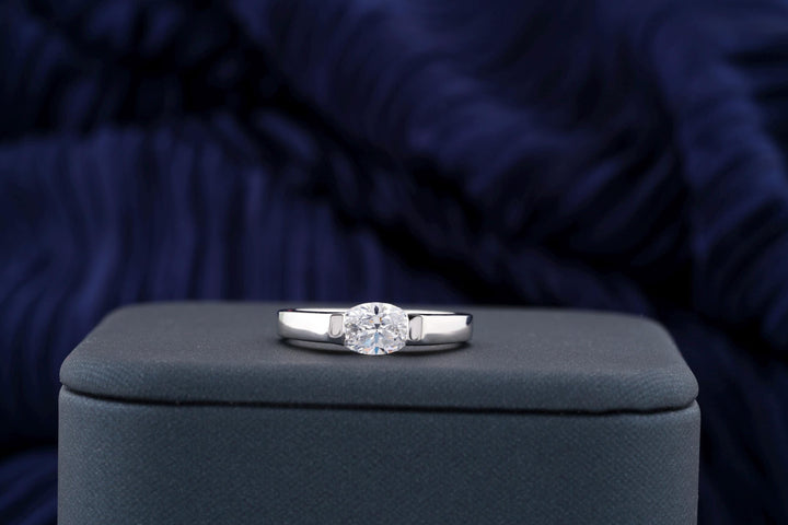 0.50CT Oval Cut Solitaire Lab Grown Diamond Engagement Ring For Women