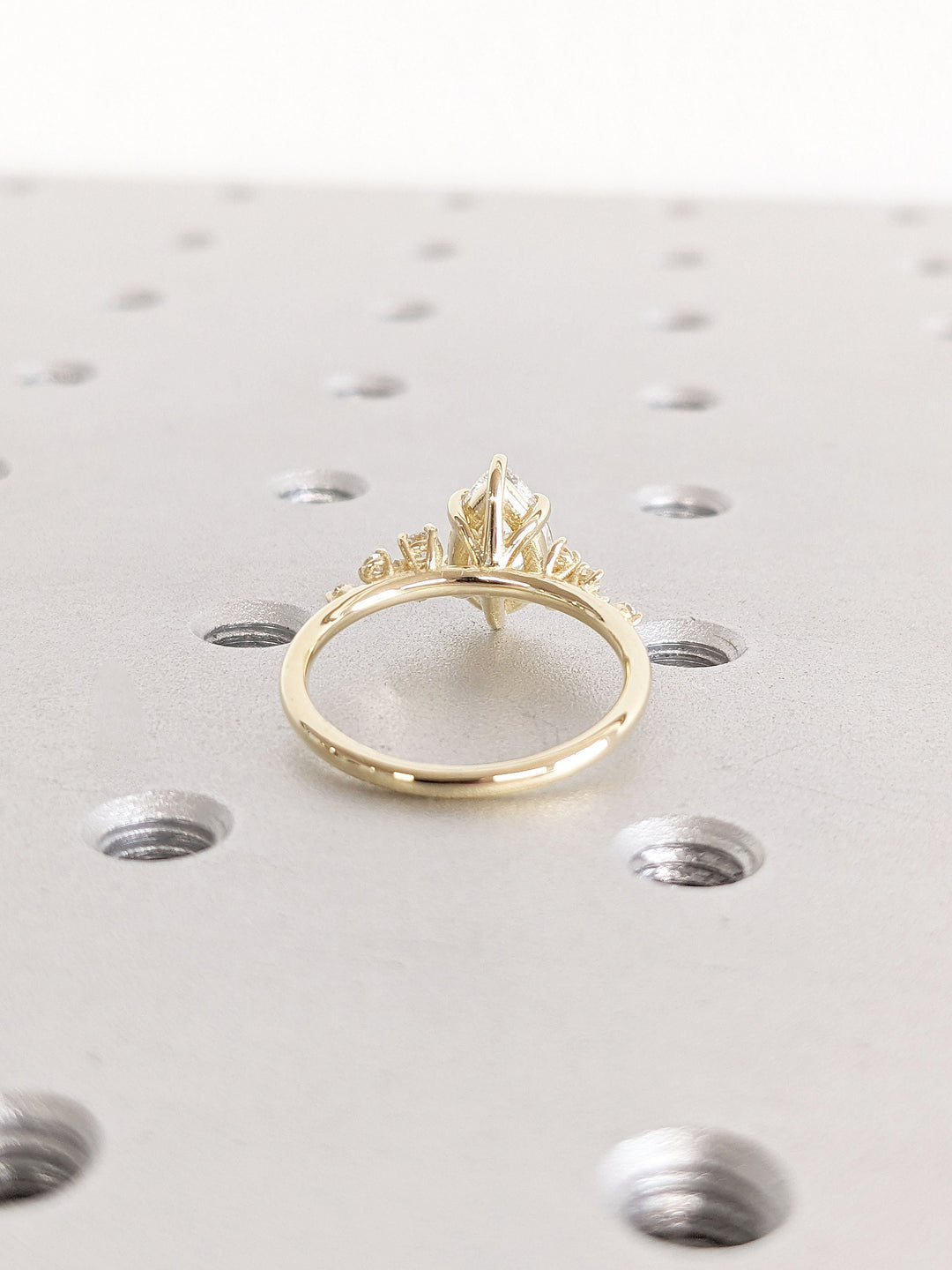 1.50CT Pear Cut Cluster Lab Grown Diamond Engagement Ring For Women