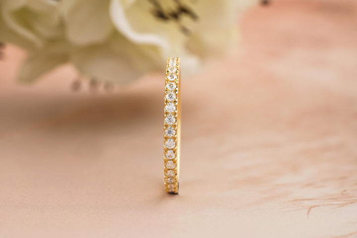 0.5CT Round Cut Eternity CVD EF/VVS Diamond Wedding Band For Her
