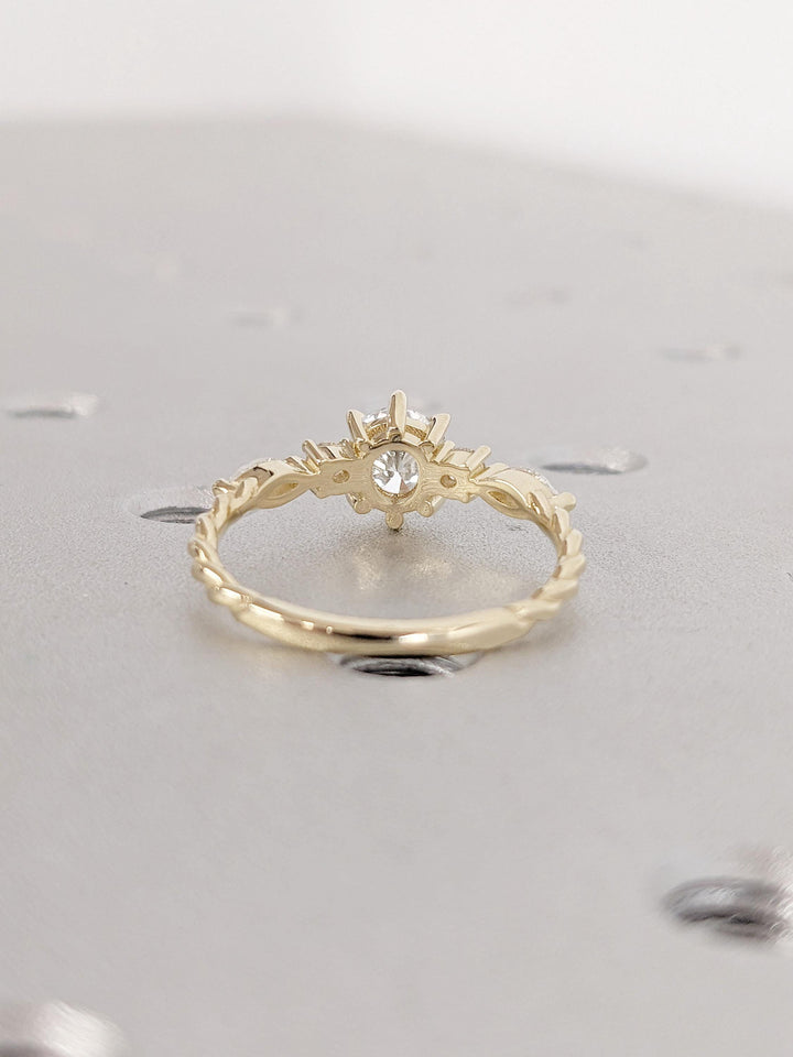 0.50CT Round Cut Cluster Lab Grown Diamond Engagement Ring For Women