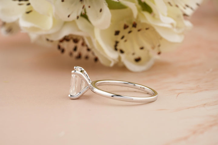 2.50CT Emerald Cut Solitaire Lab Grown Diamond Engagement Ring For Women
