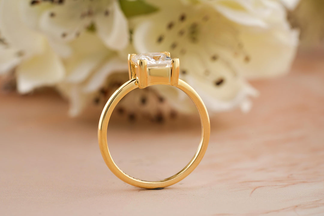 1.50CT Princess Cut Four Prong Lab Grown Diamond Engagement Ring For Women