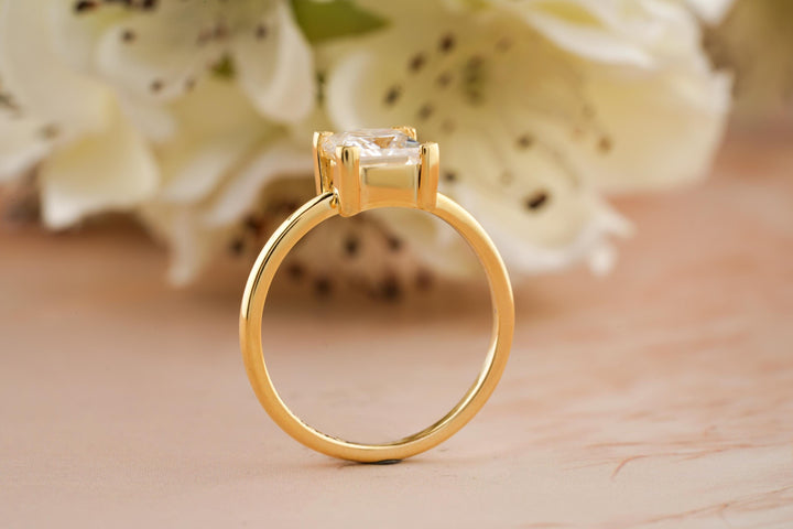 1.50CT Princess Cut Four Prong Lab Grown Diamond Engagement Ring For Women