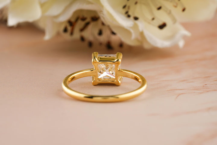 1.50CT Princess Cut Four Prong Lab Grown Diamond Engagement Ring For Women