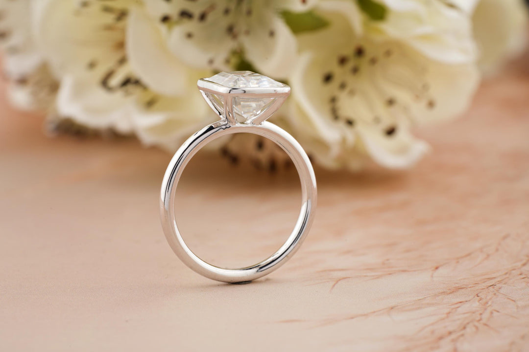 3.50CT Emerald Lab Grown Diamond Bezel Engagement Ring For Women
