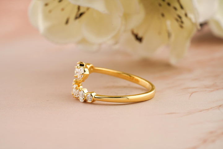 1.30CT Multi-Stone Cut Open CVD EF/VVS Diamond Wedding Band For Women