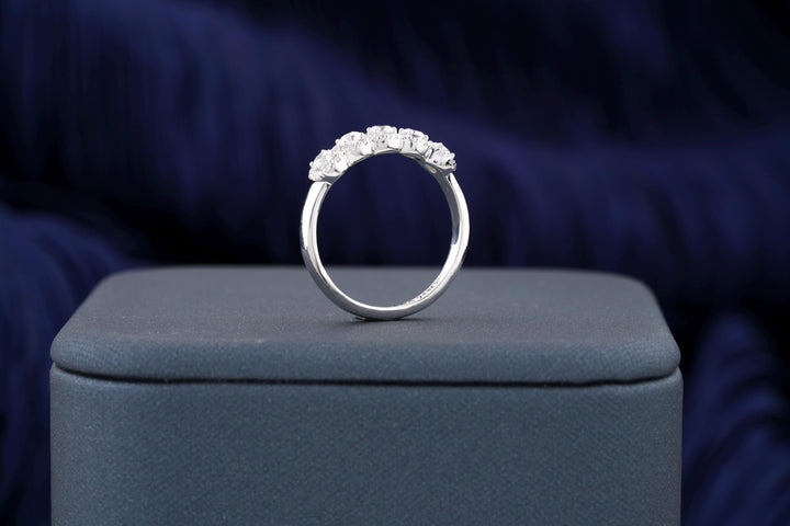 0.50CT Round Cut 5- Stone CVD EF/VVS Diamond Wedding Band, Anniversary Gift