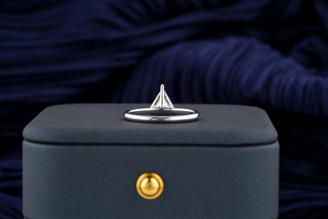 0.50CT Triangle Cut Solitaire Lab Grown Diamond Engagement Ring For Women