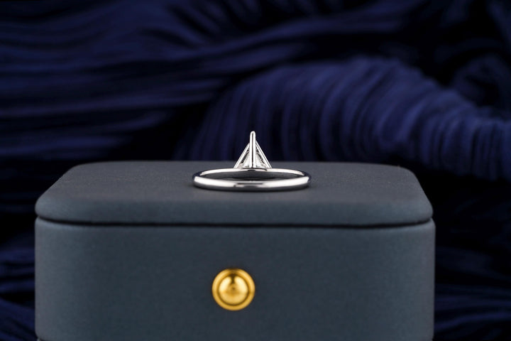0.50CT Triangle Cut Solitaire Lab Grown Diamond Engagement Ring For Women
