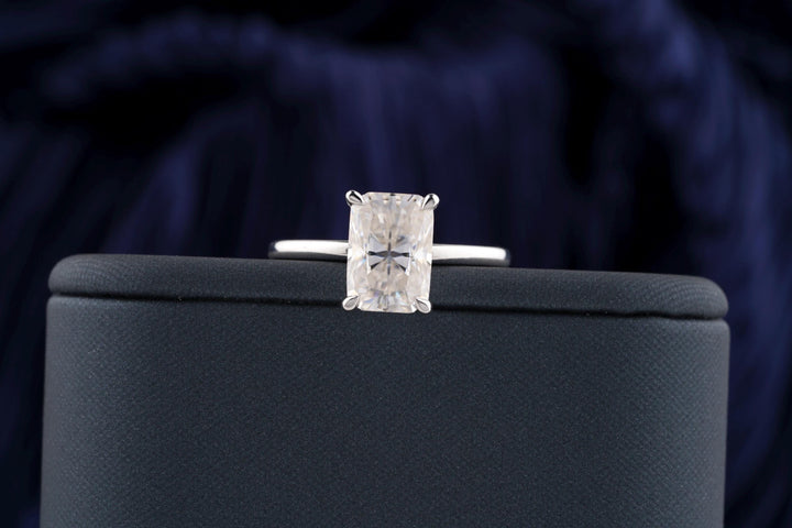 3.50CT Radiant Cut Solitaire Lab Grown Diamond Engagement Ring For Her Minimalist Wedding Ring
