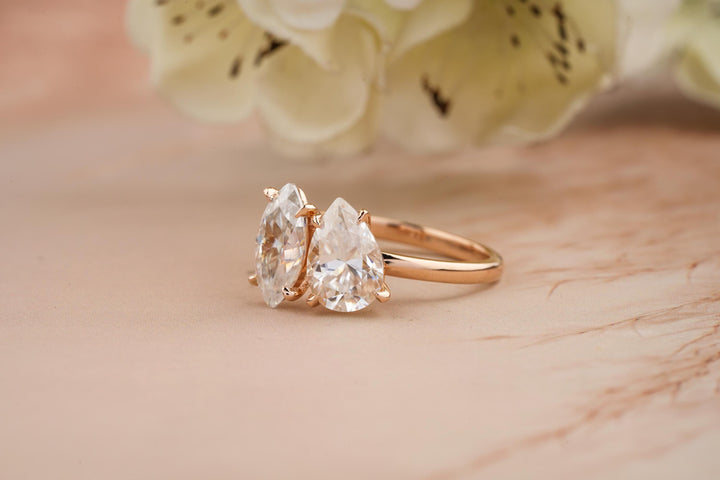 2.0CT Toi Et Moi Pear & Marquise Lab Grown Diamond Engagement Ring For Her