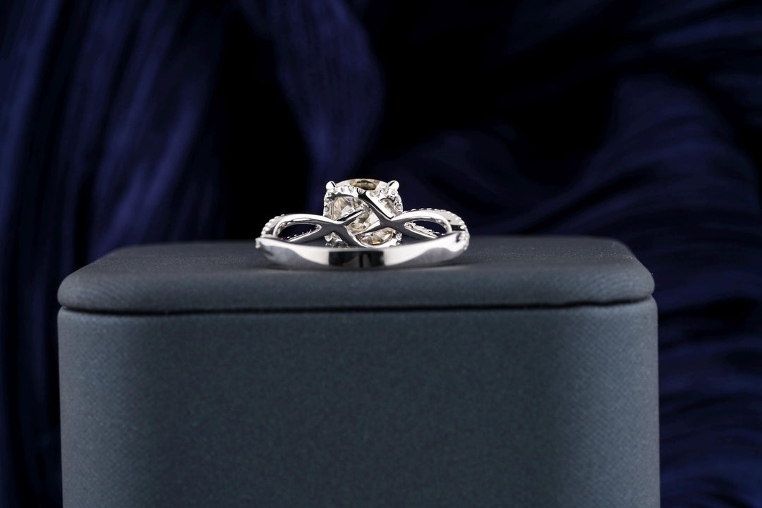 2.50CT Cushion Cut Inanity Lab Grown Diamond Hidden Halo Engagement Ring For Her