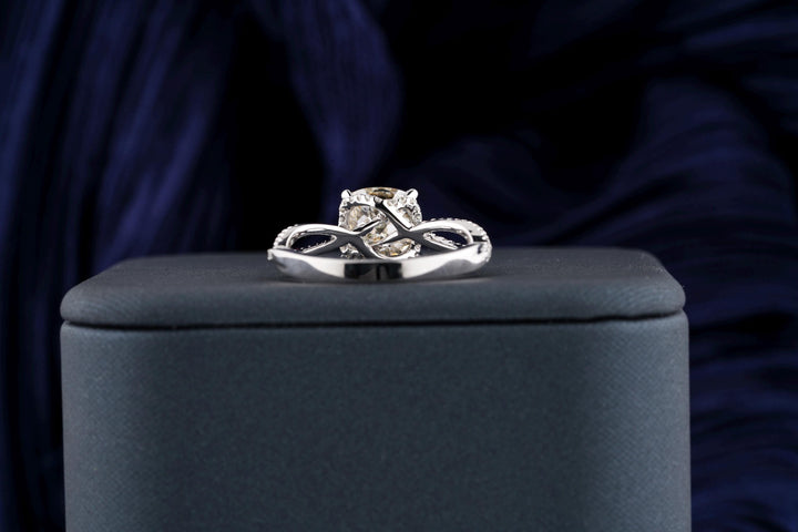 2.50CT Cushion Cut Inanity Lab Grown Diamond Hidden Halo Engagement Ring For Her
