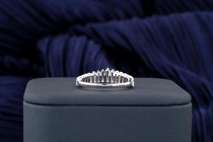 2.20CT Baguette Cut Vertical Step Stone Set CVD EF/VVS Diamond Wedding Band For Her