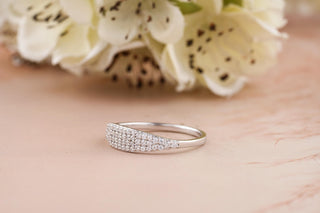 0.40CT Round Cut Art Deco Pave Set CVD EF/VVS Diamond Wedding Band For Women