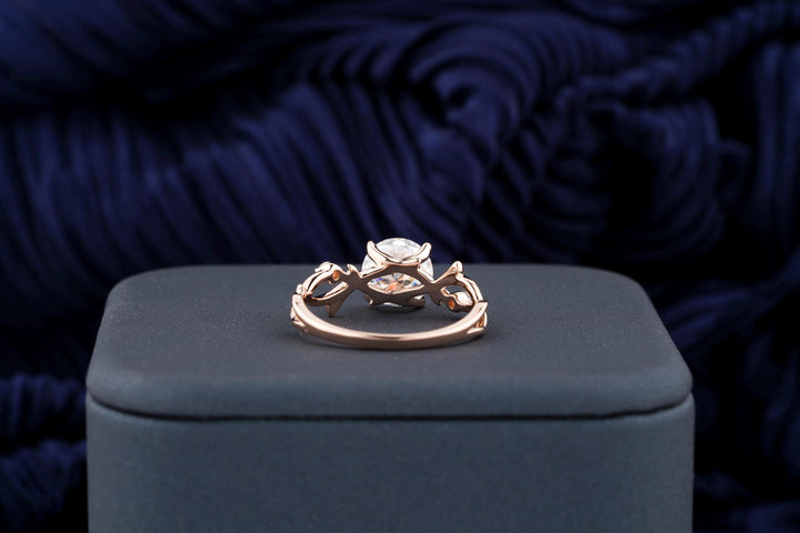 1.50CT Round Cut Twig Lab Grown Diamond Engagement Ring