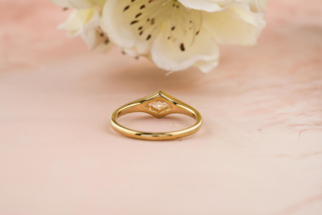 1.0CT East West Kite Lab Grown Bezel Set Diamond Engagement Ring For Women