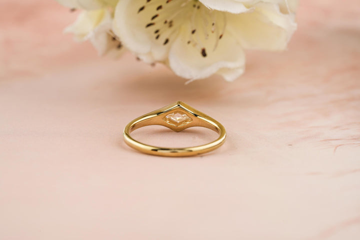 1.0CT East West Kite Lab Grown Bezel Set Diamond Engagement Ring For Women