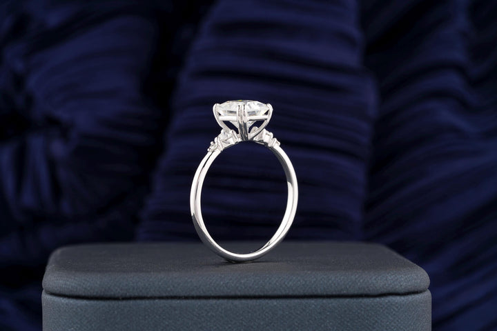 2.0CT Radiant Cut Cluster Lab Grown Diamond Engagement Ring For Her