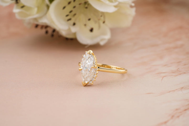 1.50CT Marquise Lab Grown Cluster Diamond Engagement Ring For Women