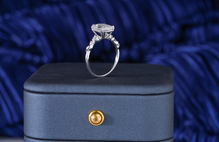 2.0CT Radiant Cut Pave Lab Grown Diamond Engagement Ring For Women