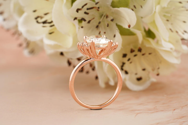 3.0CT Oval Cut Cluster Lab Grown Diamond Engagement Ring Pretty Engagement Rings