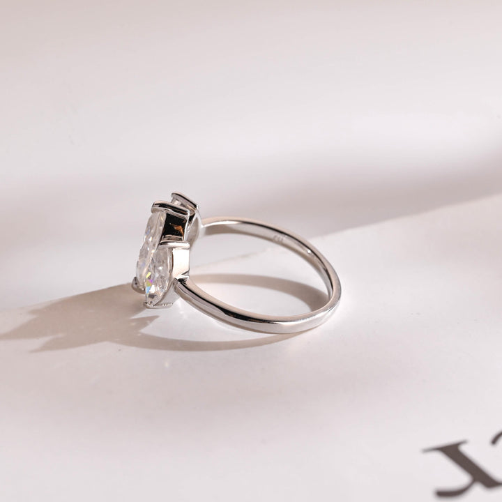 2.0CT Marquise Cut 3 Stone CVD EF/VVS Diamond Wedding Band For Women