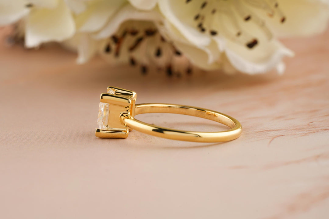 1.50CT Princess Cut Four Prong Lab Grown Diamond Engagement Ring For Women