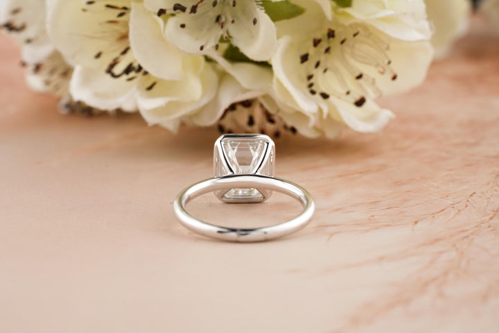 3.50CT Emerald Lab Grown Diamond Bezel Engagement Ring For Women