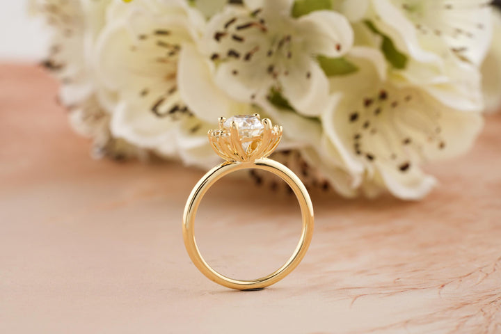 2.0CT Oval Cut Cluster Lab Grown Diamond Engagement Ring For Women