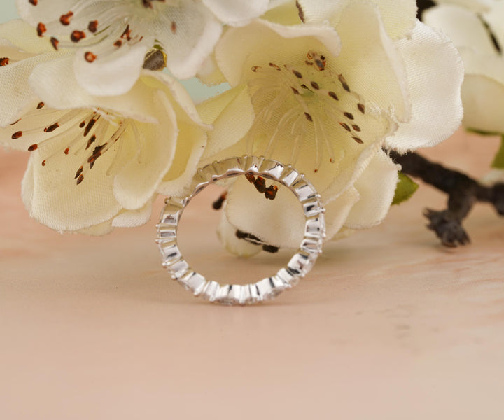 0.45CT Round & Marquise Cut Eternity CVD EF/VVS Diamond Wedding Band For Women