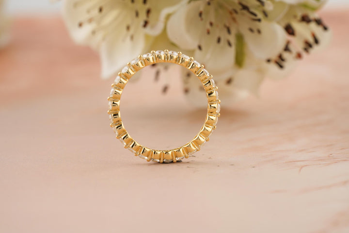 1.0CT Round Cut Eternity CVD EF/VVS Diamond Wedding Band For Women