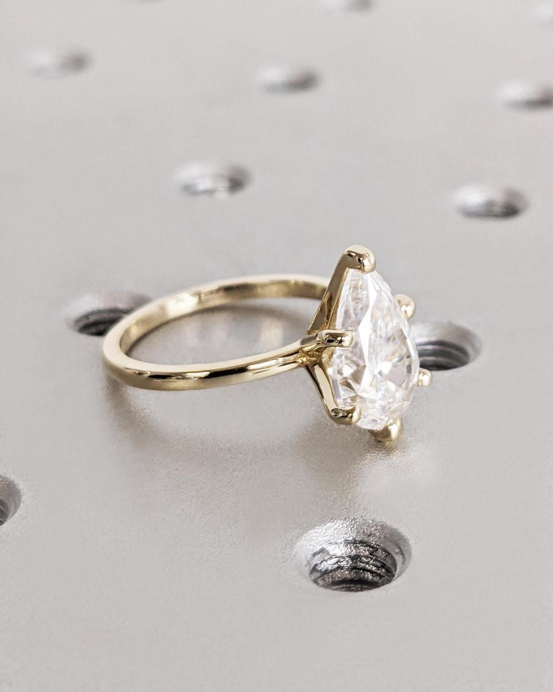 2.50CT Pear Lab Grown Diamond Solitaire Engagement Ring Maximalist Engagement Ring