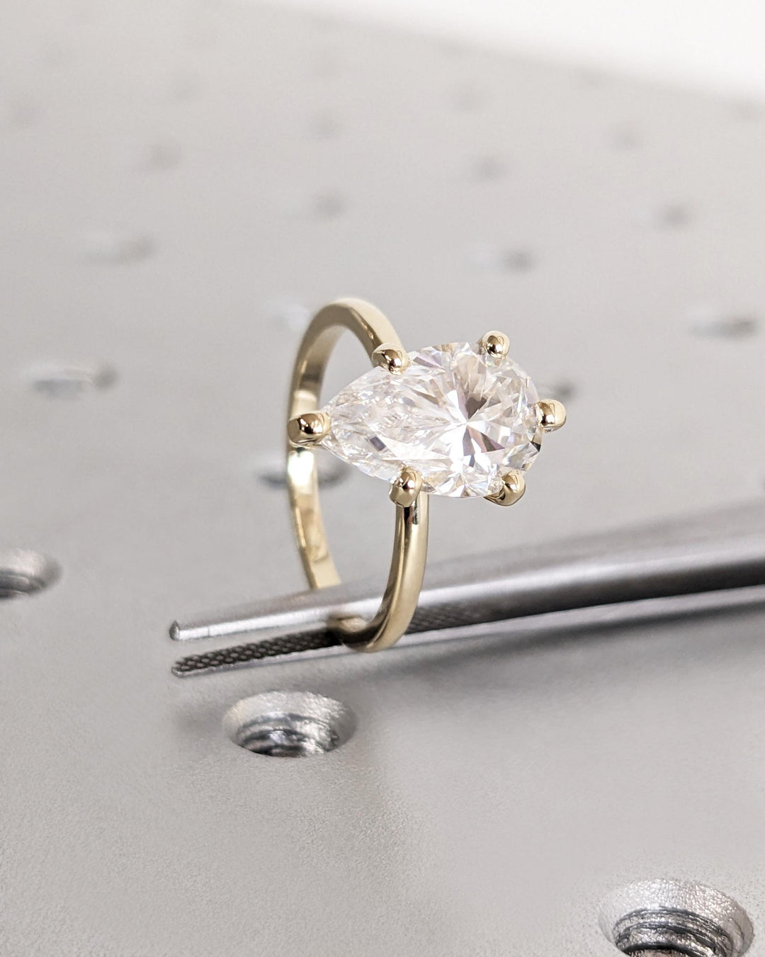 2.50CT Pear Lab Grown Diamond Solitaire Engagement Ring Maximalist Engagement Ring