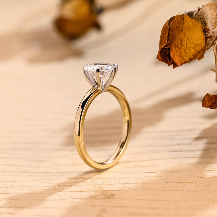 1.0CT Round Cut Solitaire Lab Grown Diamond Engagement Ring, minimalist Wedding Ring