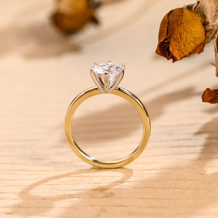 1.0CT Round Cut Solitaire Lab Grown Diamond Engagement Ring, minimalist Wedding Ring