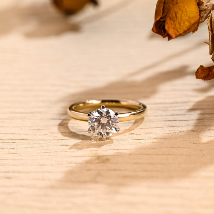 1.0CT Round Cut Solitaire Lab Grown Diamond Engagement Ring, minimalist Wedding Ring