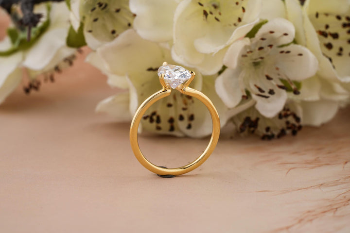 1.50CT Pear Cut Solitaire Lab Grown Diamond Engagement Ring For Her
