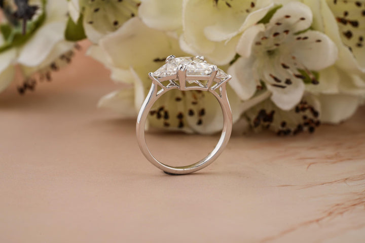 2.50CT Radiant Cut 3 Stone Lab Grown Diamond Engagement Ring For Women