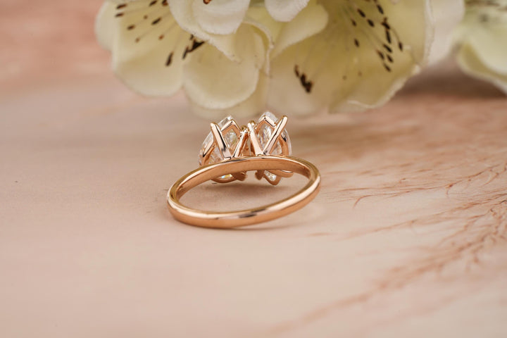 2.0CT Toi Et Moi Pear & Marquise Lab Grown Diamond Engagement Ring For Her