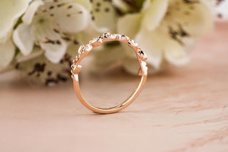 Twig Rose Gold Wedding Band, Tree Branch Rings For Women