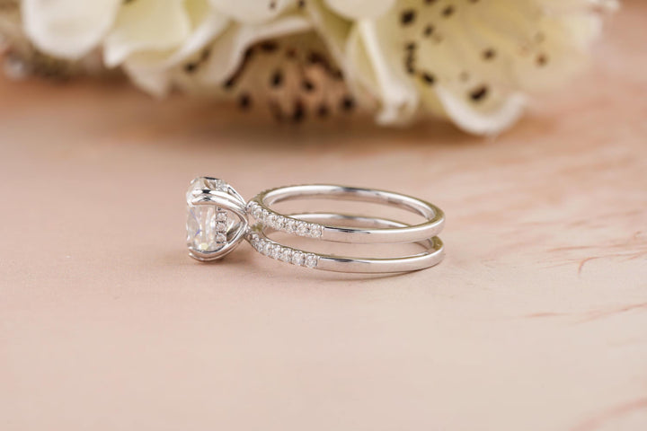 1.50CT Cushion Cut Hidden Halo Lab Grown Diamond Engagement Ring For Women