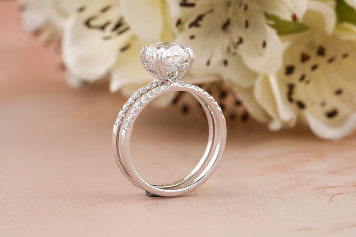1.50CT Cushion Cut Hidden Halo Lab Grown Diamond Engagement Ring For Women