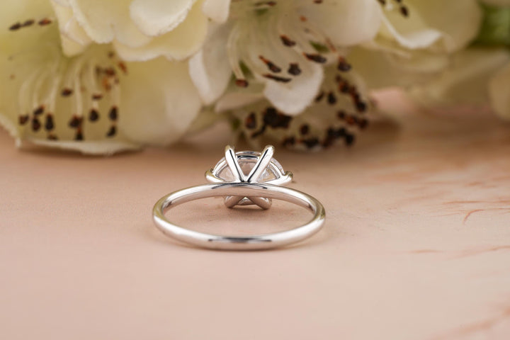 1.50CT East West Oval Lab Grown Solitaire Diamond Engagement Ring For Women
