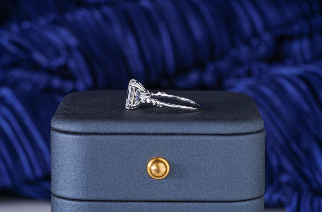 2.0CT Radiant Cut Pave Lab Grown Diamond Engagement Ring For Women